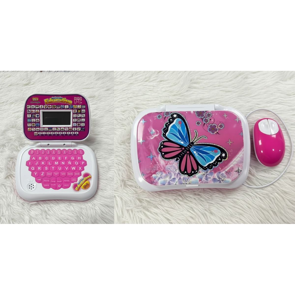 GENERICO - COMPUTADORA DE NIÑA MARIPOSA DIDACTICO INGLES ESPAÑOL WYM