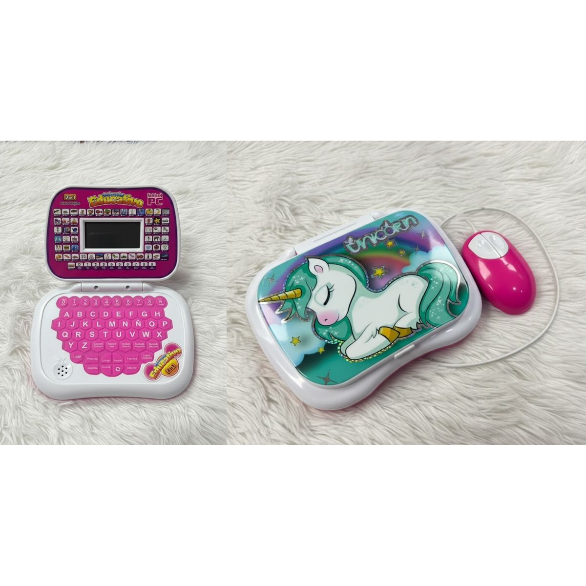 GENERICO - COMPUTADORA DE NIÑA TIERNO UNICORNIO DIDACTICO INGLES ESPAÑOL WYM