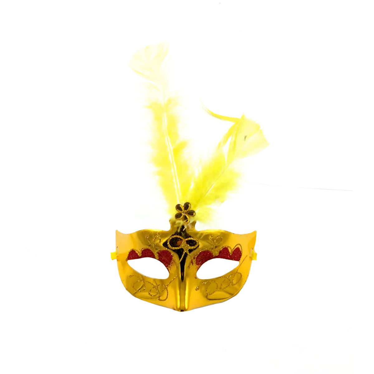 GENERICO - ANTIFAZ VENECIANO PLUMA DORADO X1UNI