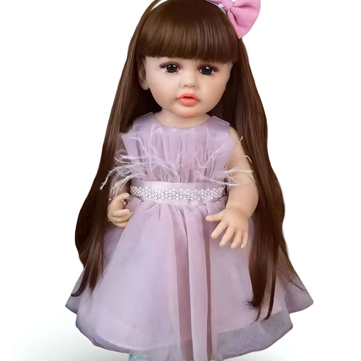 GENERICO - MUÑECA BEBÉ REALISTA DE 55 CM 100% SILICON VESTIDO