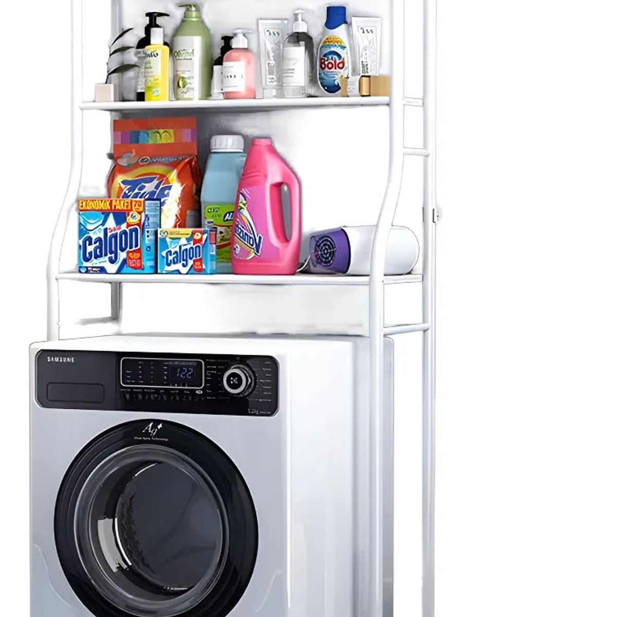 GENERICO - Estante Organizador De Lavadora Baño Metalico Rack 3 Niveles