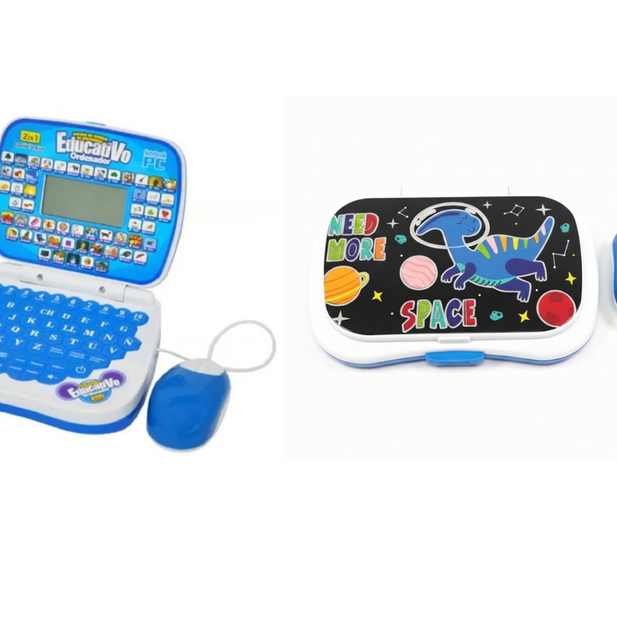 GENERICO - COMPUTADORA DE NIÑO DINO AZUL DIDACTICO INGLES ESPAÑOL WYM