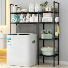 GENERICO - Estante Organizador De Lavadora Baño Metalico 106138cm Negro