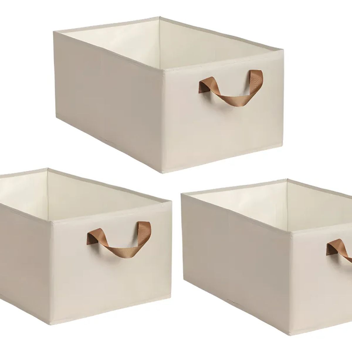 GENERICO - Pack 3 Caja De Almacenamiento De Ropa Plegable Color Beige