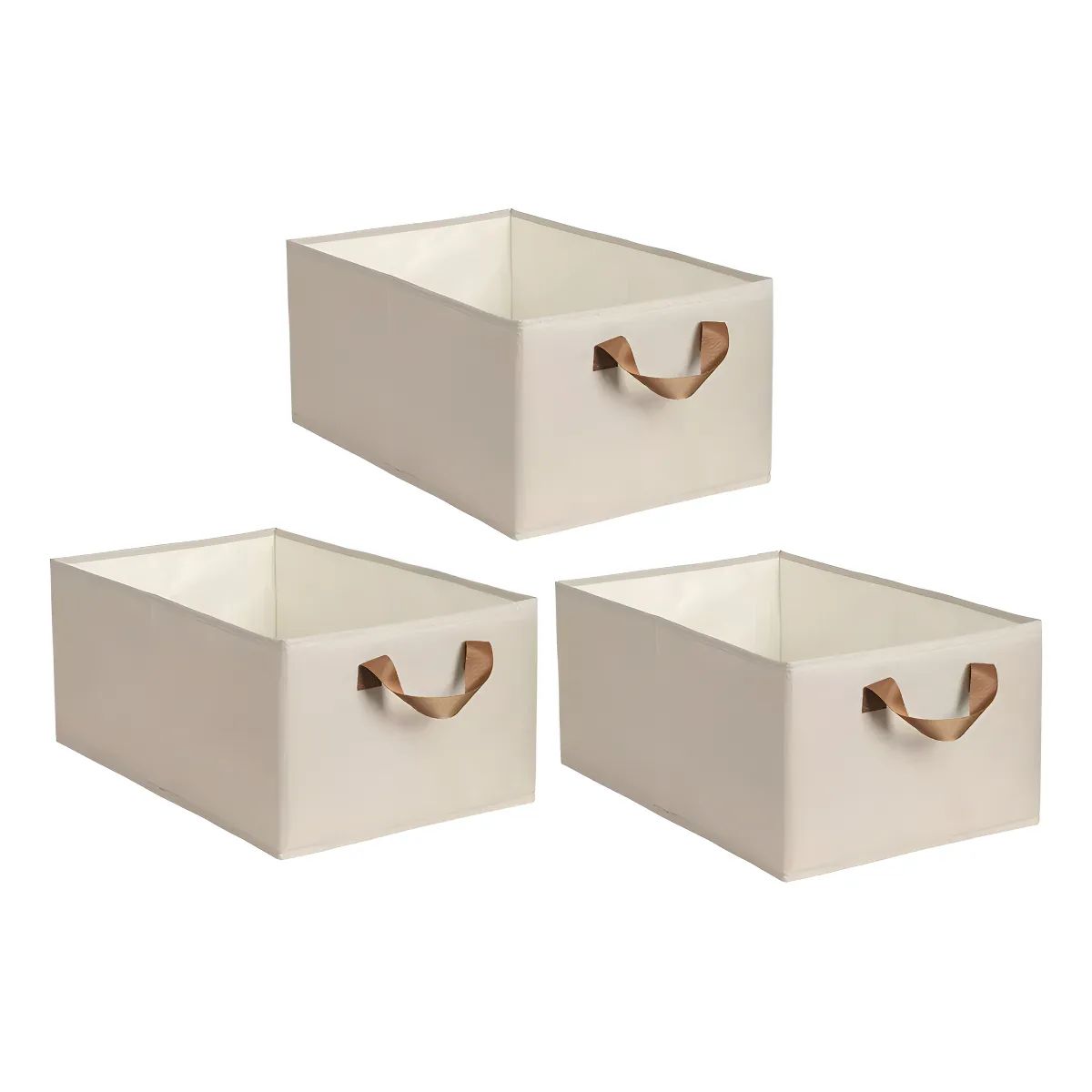 GENERICO - Pack 3 Caja De Almacenamiento De Ropa Plegable Color Beige