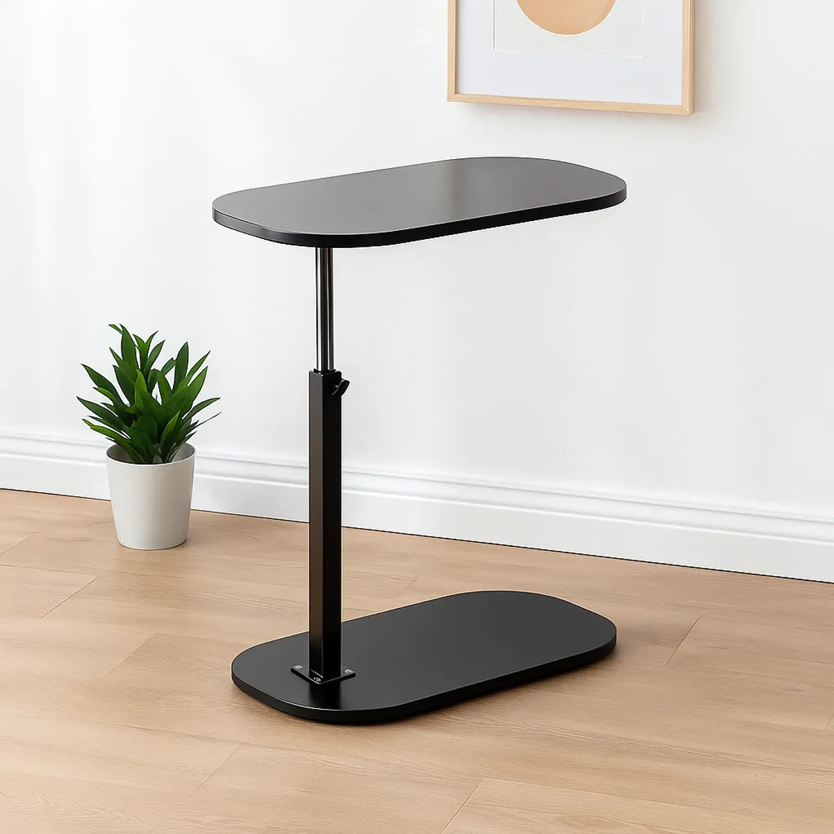 KLIK - Mesa de Noche Ajustable en C para Cama y Sofá - Negro