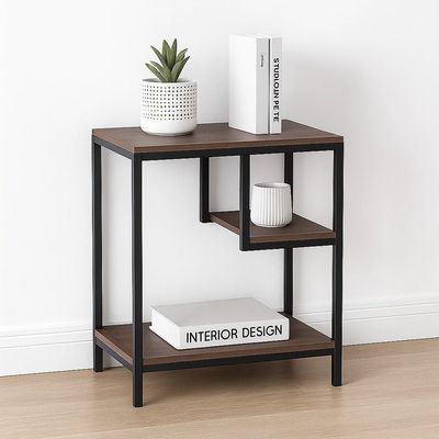 Imagen 2 del producto Mesa Auxiliar de 3 Niveles con Estantes Abiertos