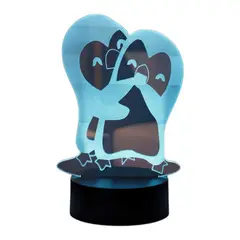 GENERICO - Lampara ilusión 3D Pingüinos De 7 Colores