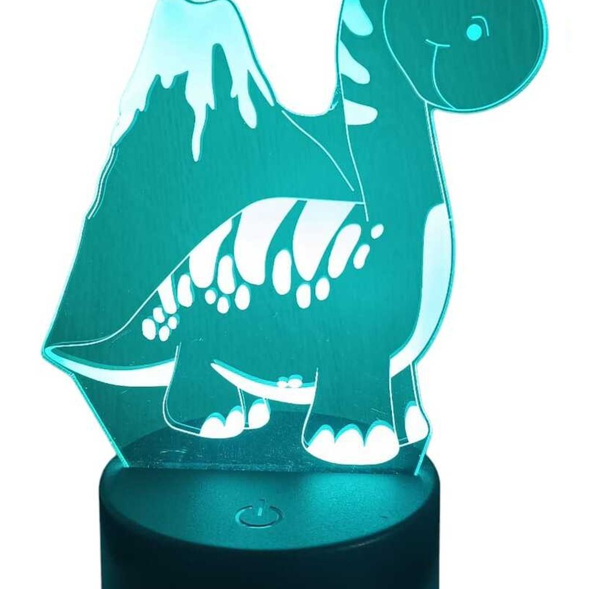GENERICO - Lampara ilusión 3D dino volcan De 7 Colores