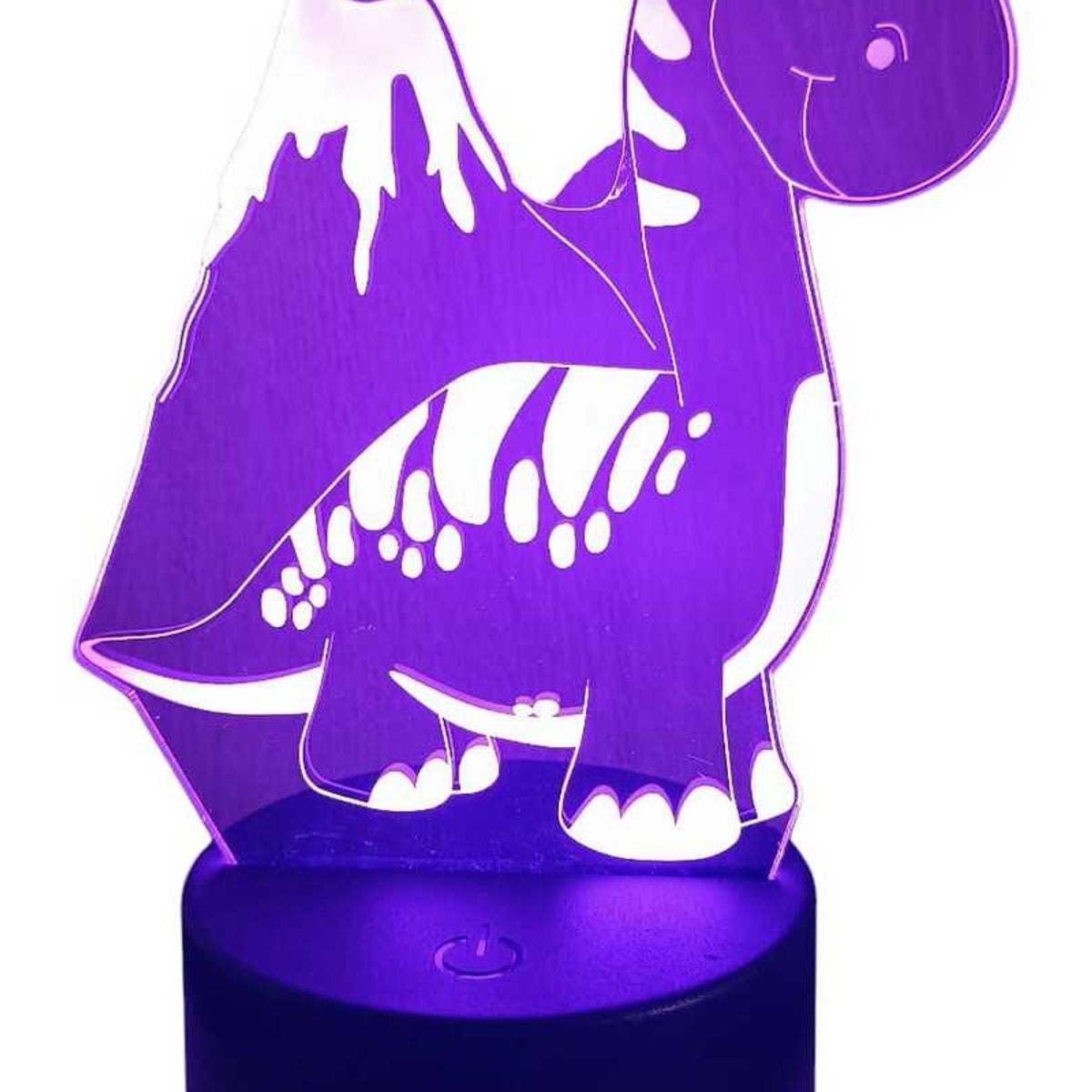 GENERICO - Lampara ilusión 3D dino volcan De 7 Colores