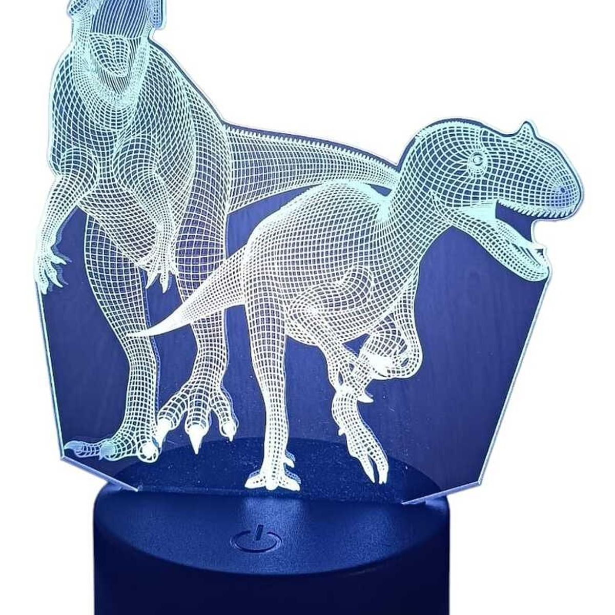 GENERICO - Lampara ilusión 3D Pareja de Dinosaurios De 7 Colores