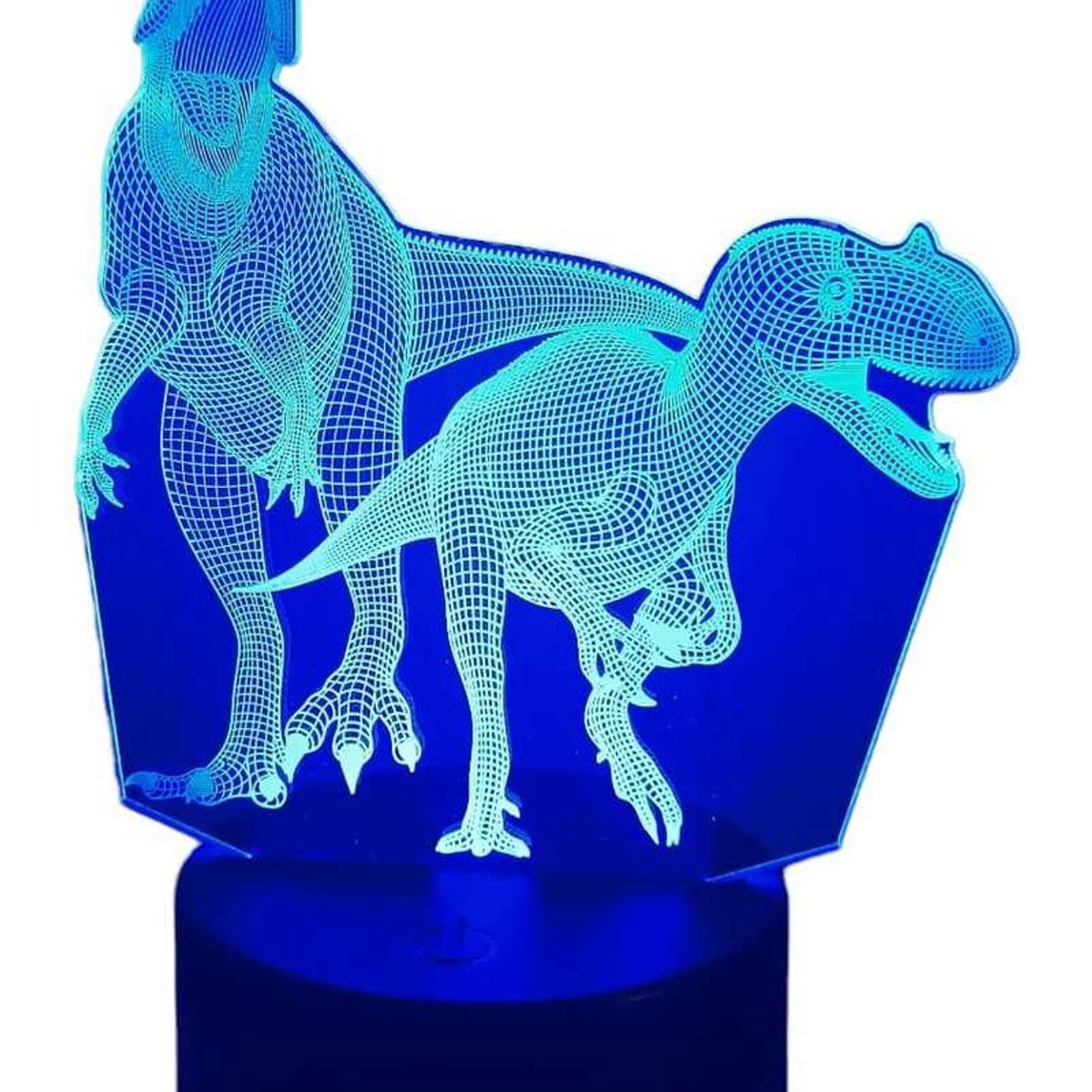 GENERICO - Lampara ilusión 3D Pareja de Dinosaurios De 7 Colores