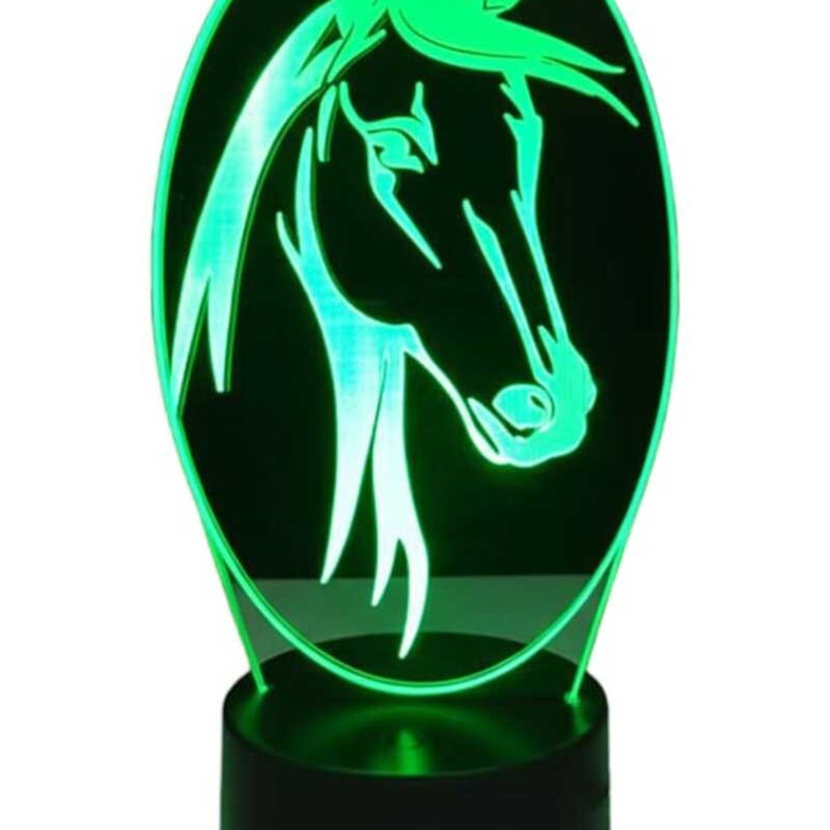 GENERICO - Lampara Ilusión 3D Cara de Caballo De 7 Colores