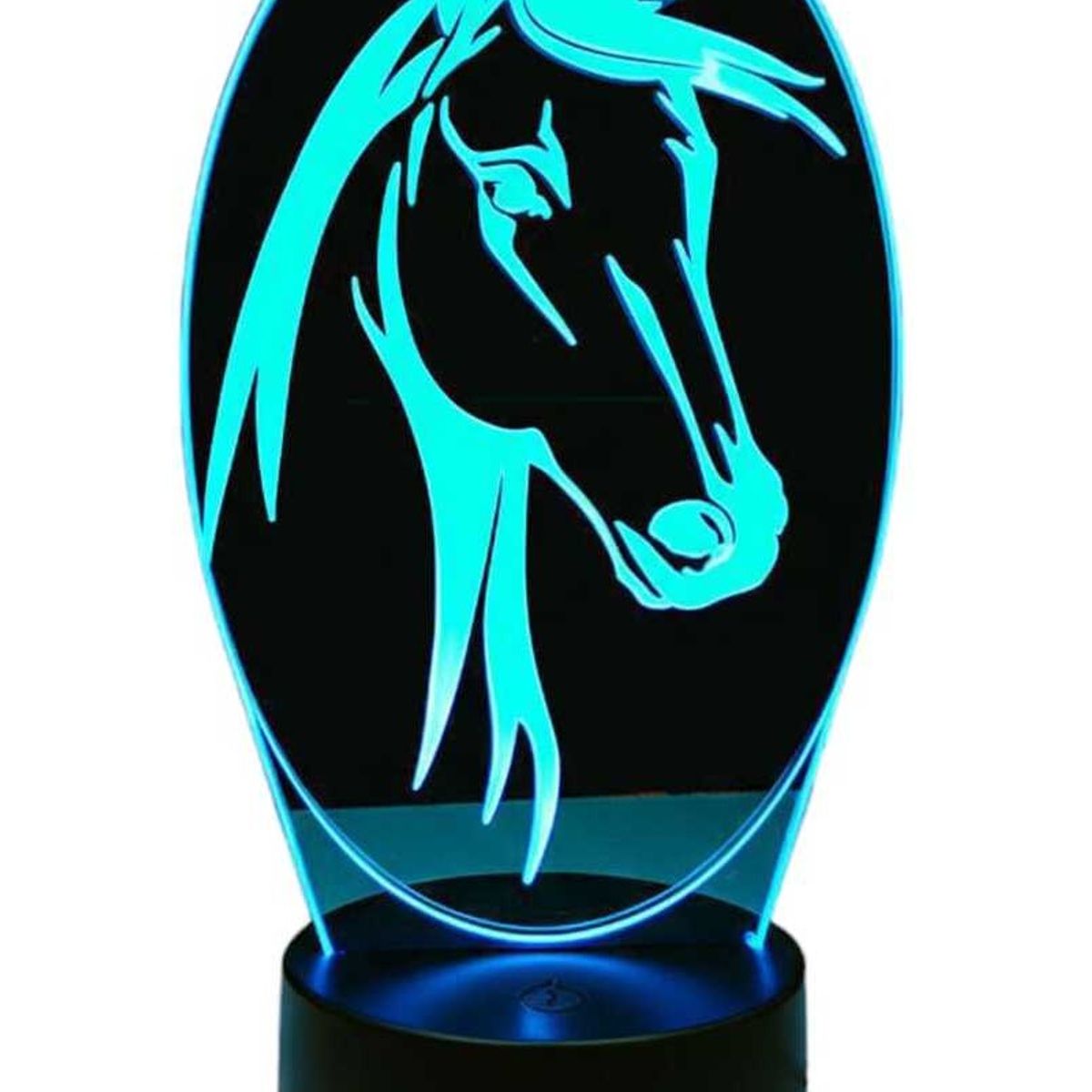 GENERICO - Lampara Ilusión 3D Cara de Caballo De 7 Colores