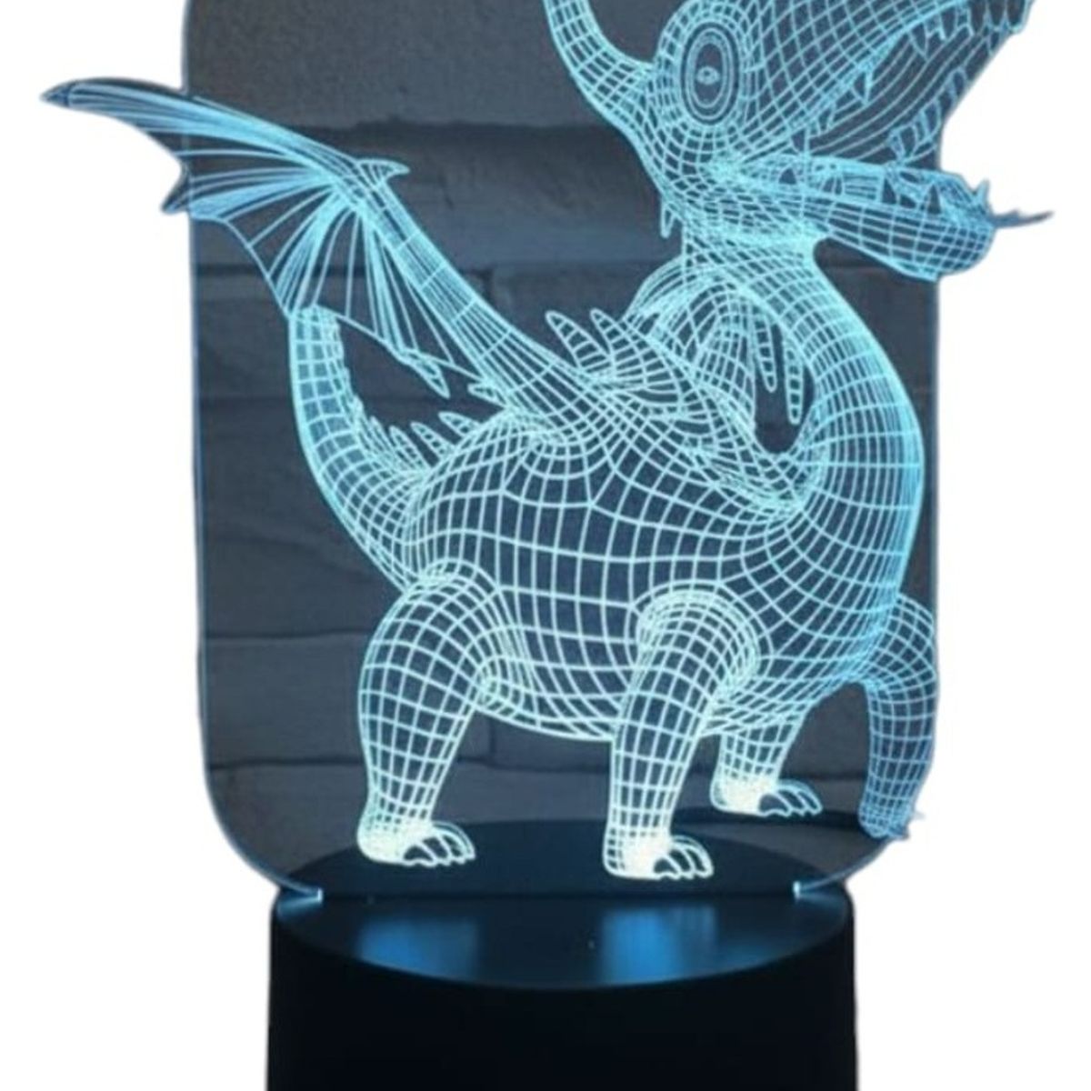 GENERICO - Lampara ilusión 3D Dragon De 7 Colores