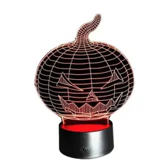 GENERICO - Lampara led Ilusión 3D Calabaza De 7 Colores