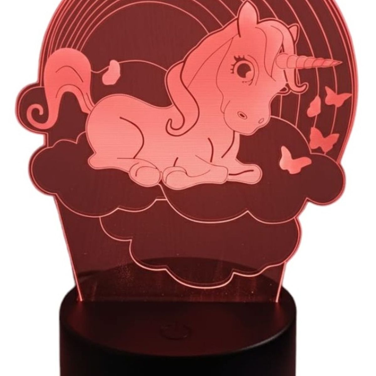 GENERICO - Lampara ilusión 3D Unicornio Arcoiris De 7 Colores
