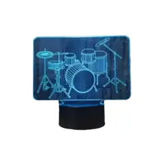 GENERICO - Lampara ilusión 3D Bateria De 7 Colores