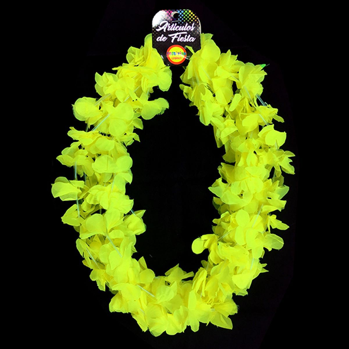GENERICO - COLLAR FLOR FLUOR AMARILLO X6 UNI