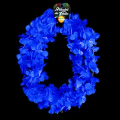 GENERICO - COLLAR FLOR FLUOR AZUL X6 UNI