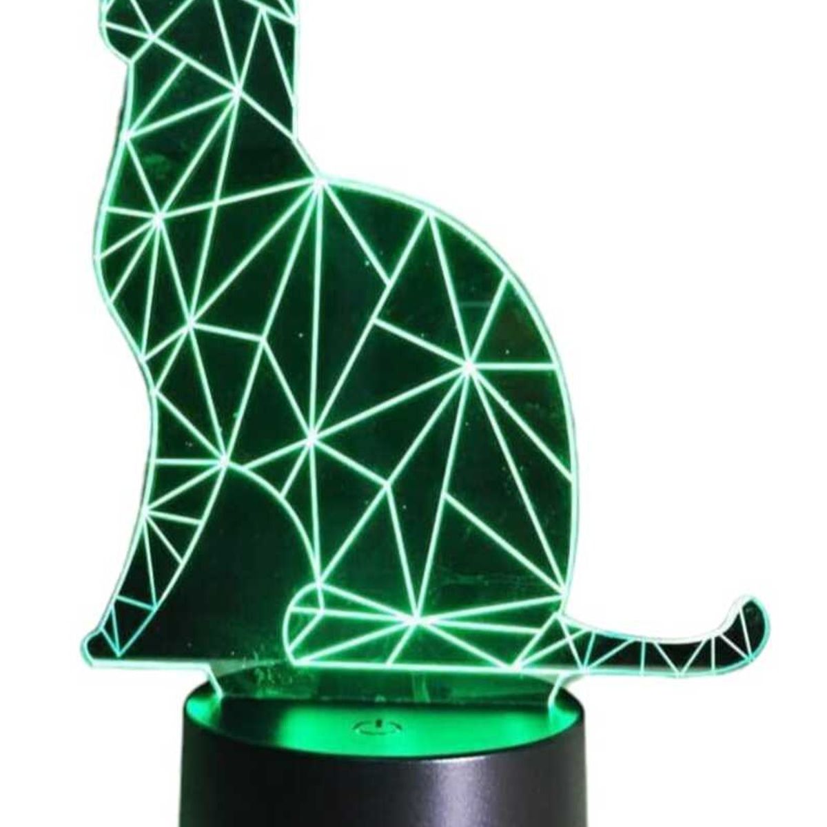 GENERICO - Lampara ilusión 3D Gato holográfico De 7 Colores