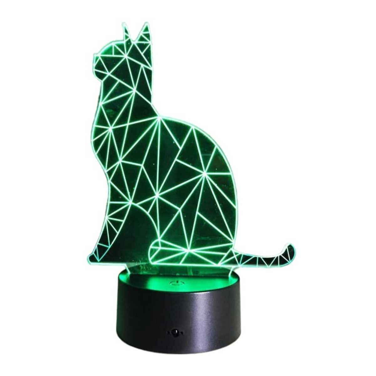 GENERICO - Lampara ilusión 3D Gato holográfico De 7 Colores