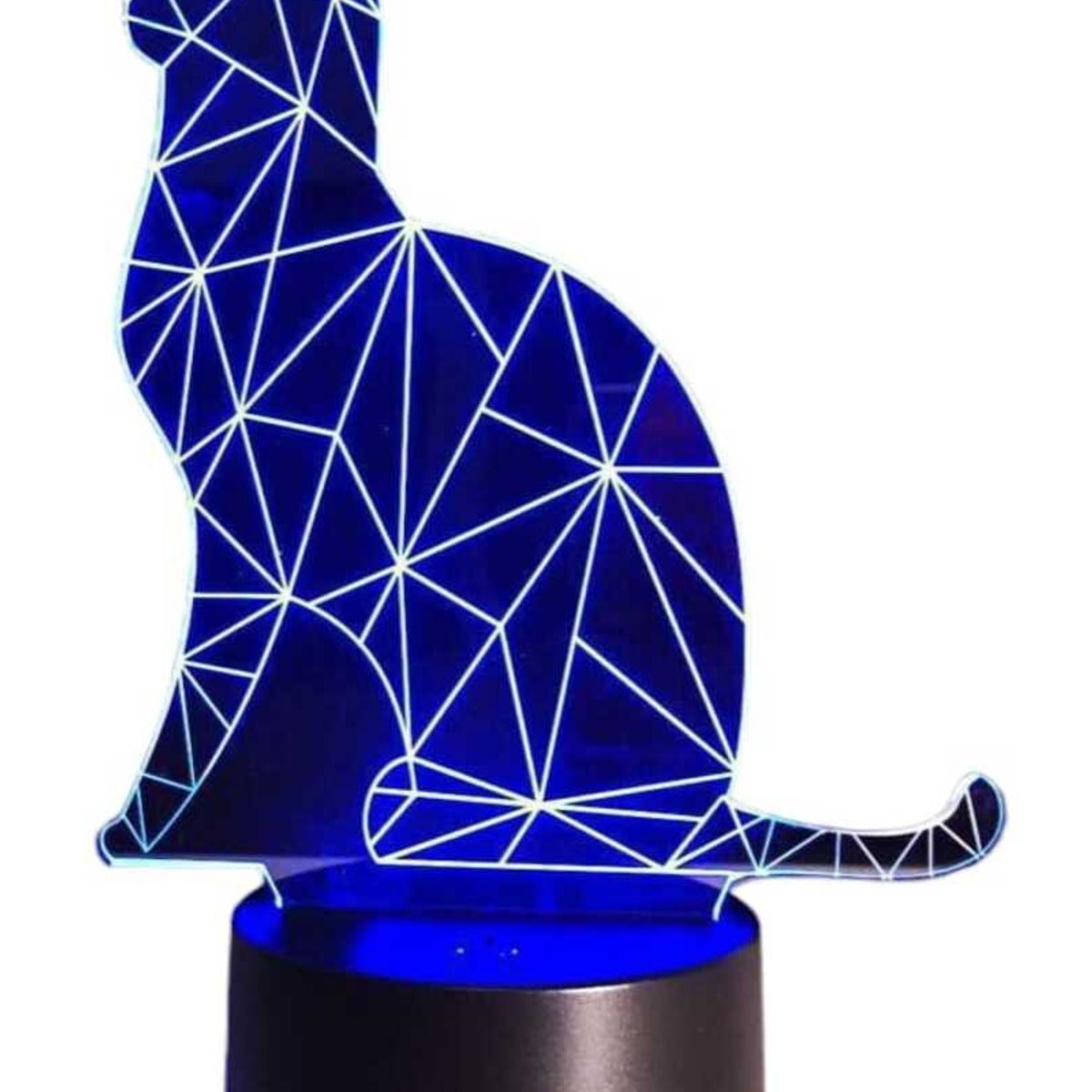 GENERICO - Lampara ilusión 3D Gato holográfico De 7 Colores