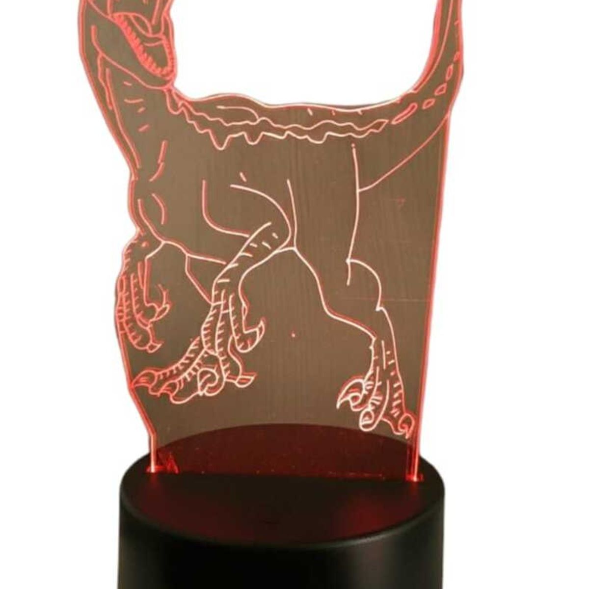 GENERICO - Lampara ilusión 3D Dino Velociraptor De 7 Colores