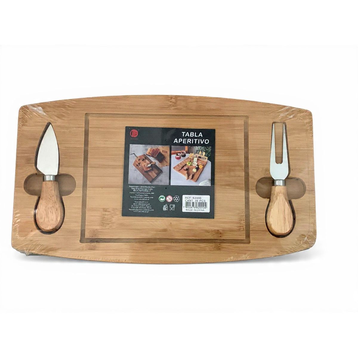 GENERICO - Tabla de Picoteo Madera Cuchillos Integrados