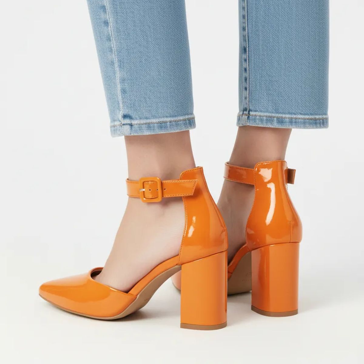 BOVINITA - Zapato De Tacón Mujer Charol Mostaza Punta Fina Stiletto