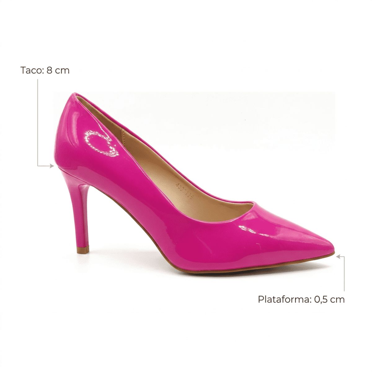 BOVINITA - Stiletto Fucsia Plataforma Charol Tacon Medio Punta Fina