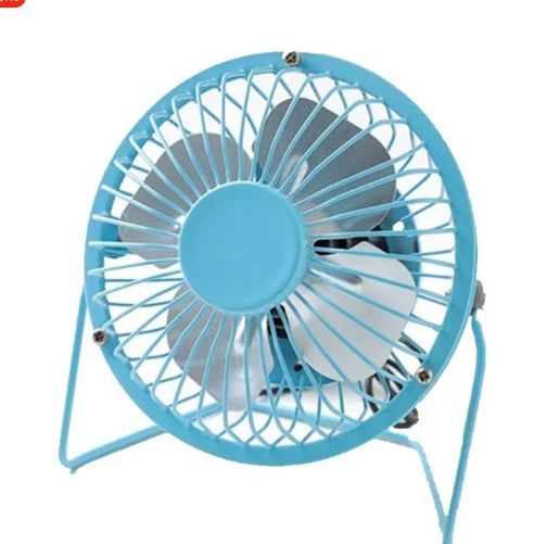 GENERICO Mini Ventilador Mesa - Escritorio Portatil Carga Con Usb color CELESTE