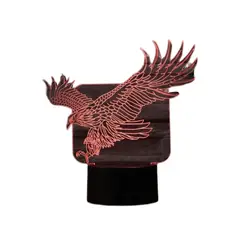 GENERICO - Lampara ilusión 3D Aguila De 7 Colores