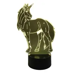 GENERICO - Lampara 3D Unicornio z De 7 Colores touch