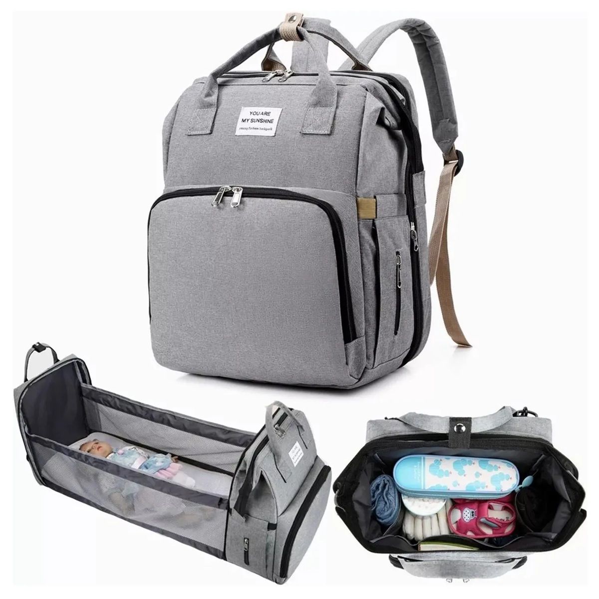 GENERICO - Mochila 3 En 1 Pañalera Portátil Para Bebés