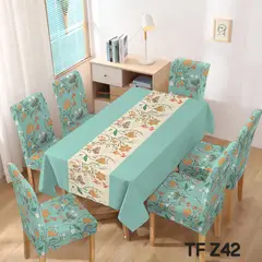 GENERICO - Set de mantel impermeables + 6 fundas de sillas