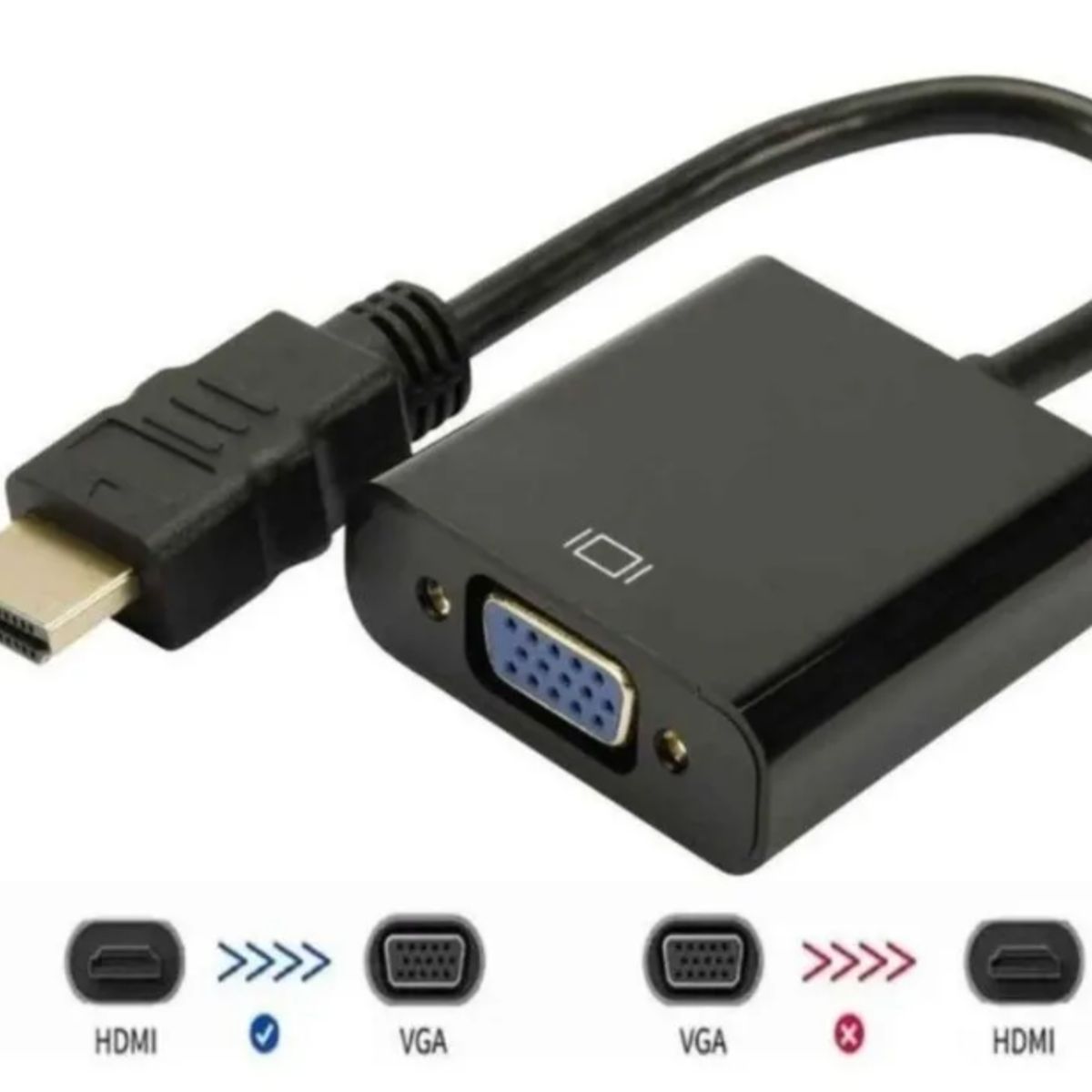GENERICO - Cable Convertidor Adaptador Vga A Hdmi Full Hd Nuevo
