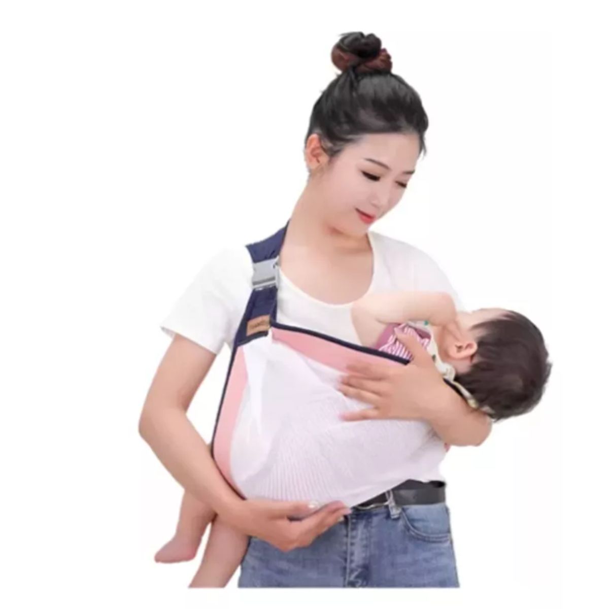 GENERICO - Porta Bebé  Canguro Ergonómico Fular Ligero Ajustable ROSA