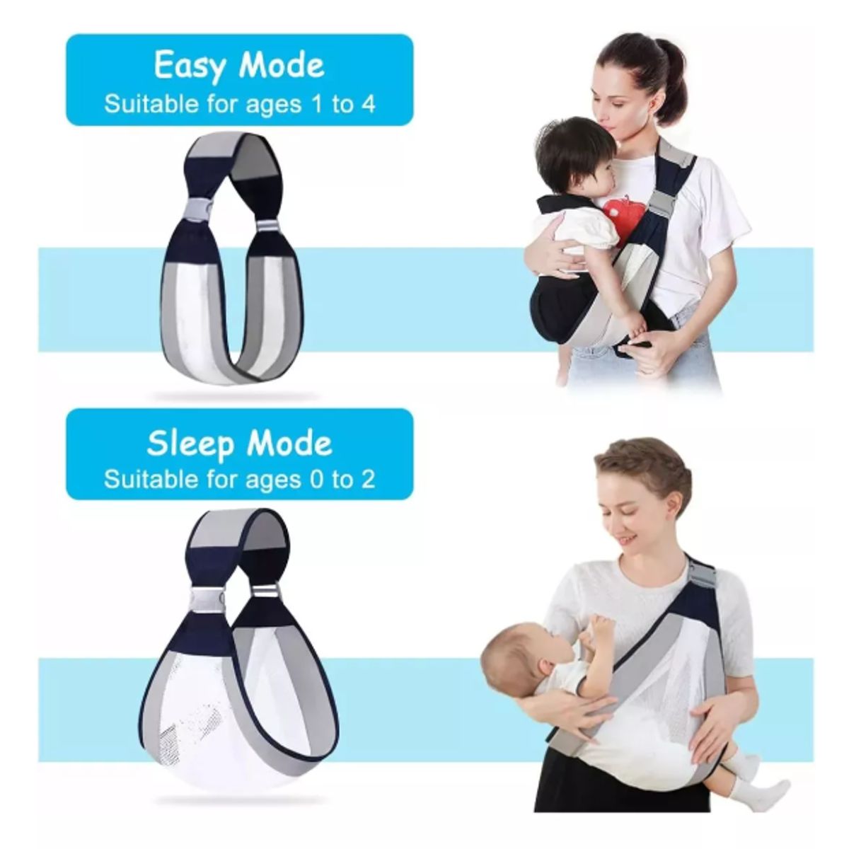 GENERICO - Porta Bebé  Canguro Ergonómico Fular Ligero Ajustable ROSA