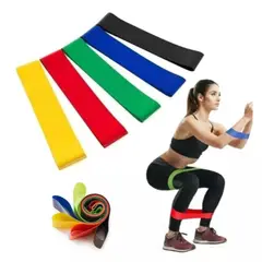 GENERICO - Set 5 Bandas Elasticas Fitnes De Resistencia Ejercicios