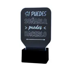 GENERICO - Lampara touch 3D Frase Si puedes soñarlo... De 7 Colores