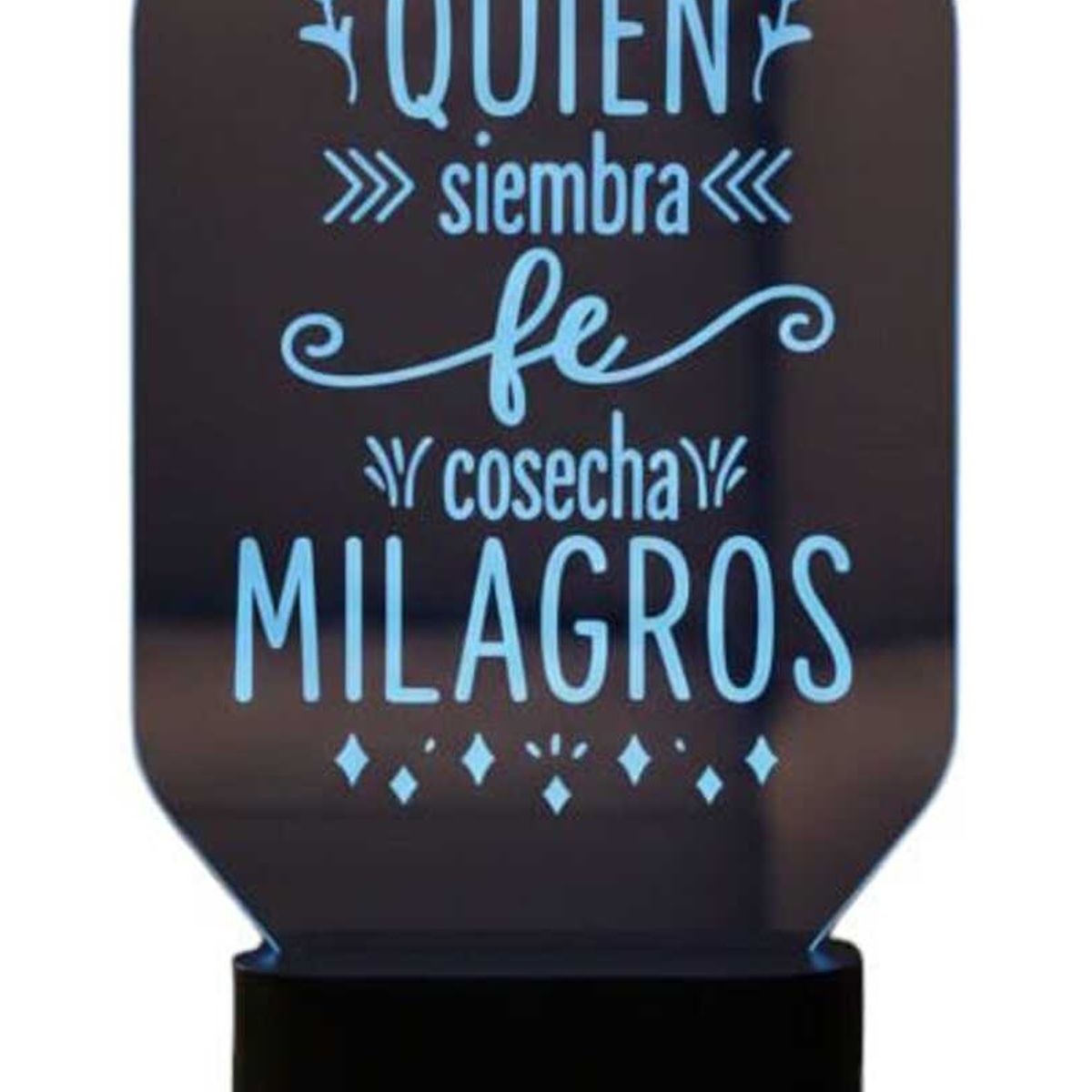 GENERICO - Lampara touch 3D Frase Quien siembra fe... De 7 Colores