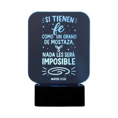 GENERICO - Lampara touch 3D Frase Si tienen fe... De 7 Colores