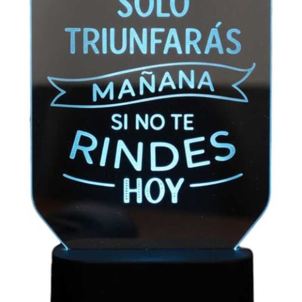 GENERICO - Lampara touch 3D Frase Solo triunfaras... De 7 Colores