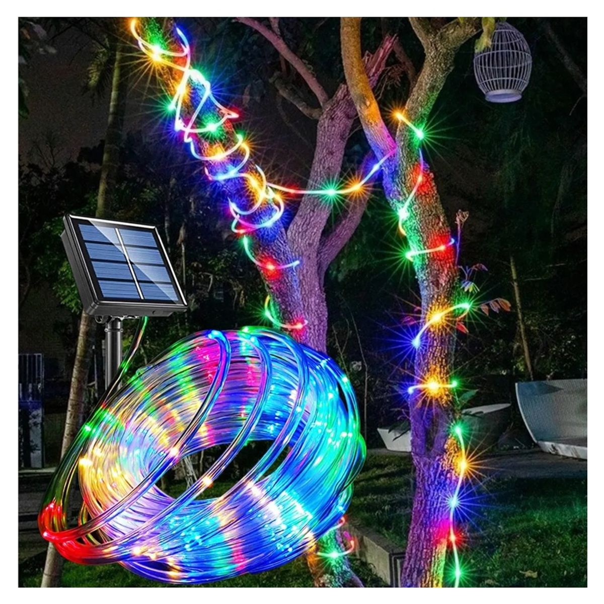 GENERICO - Manguera Tubo Led Solar Tubo Flexible 20 Metros Multicolor