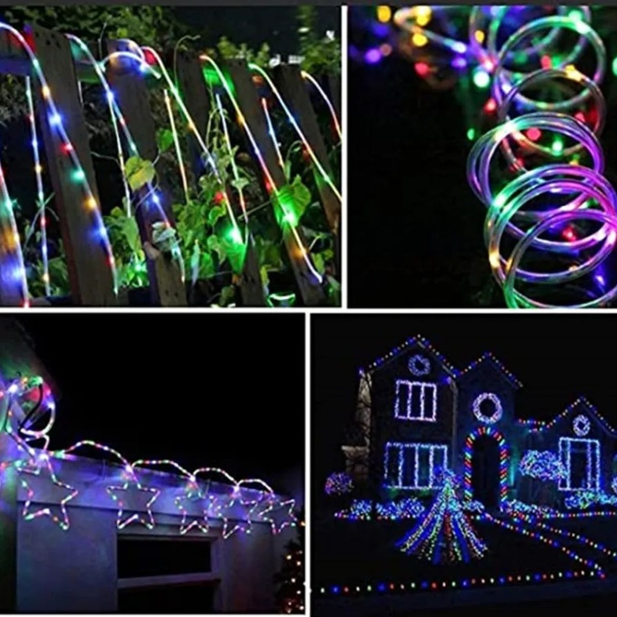 GENERICO - Manguera Tubo Led Solar Tubo Flexible 20 Metros Multicolor