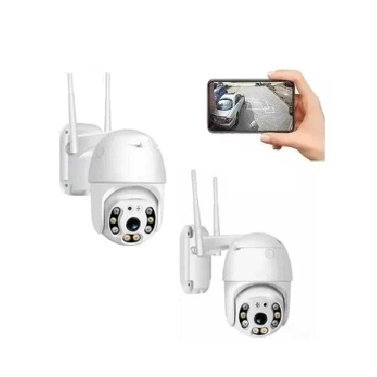 GENERICO - Pack x2 Cámara Ip Movimiento Infrarrojo 360 Wifi Full Hd Exterior
