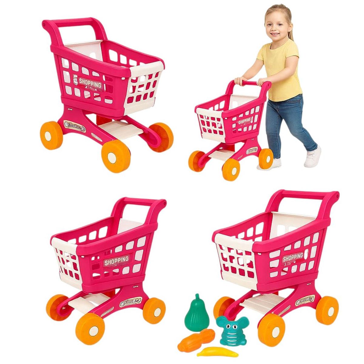 GENERICO - Carrito De Supermercado Infantil Con AlimentosDe Juguetes