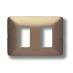 BTICINO - Placa 2 Puestos Aluminio Titanio Matix