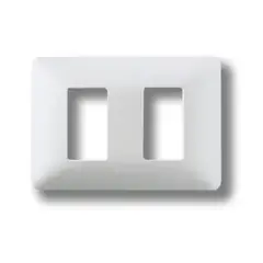 BTICINO - Placa 2 Puestos Metalizado Plata Matix